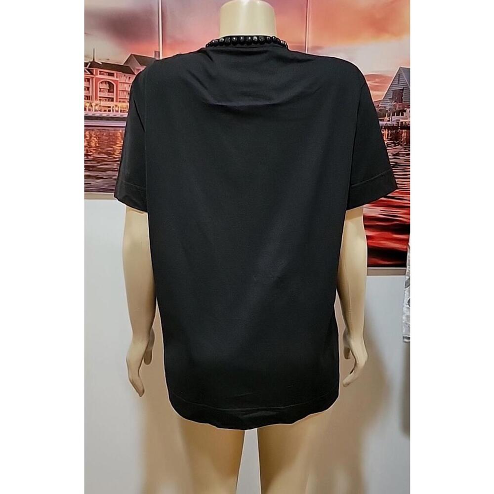 GIVENCHY  Size S Women's Black Top Blouse Witn Neck Details & Shoulder Zip #C - Picture 6 of 15